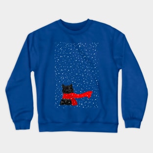 Panther Kitty loves Snow... Crewneck Sweatshirt